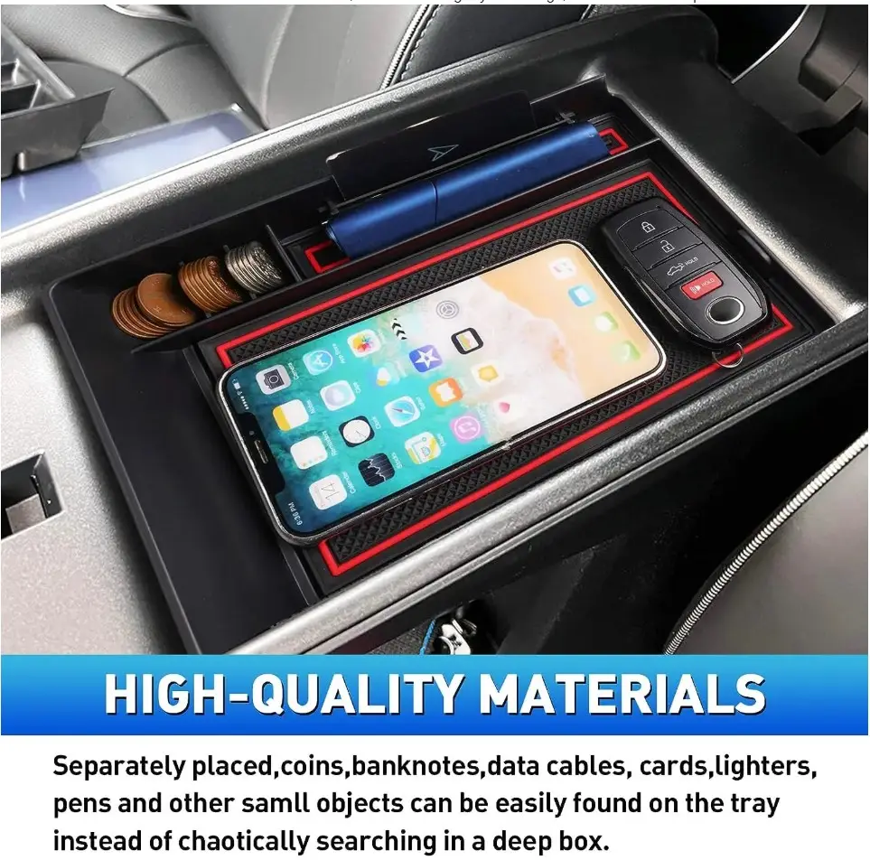 Center Console Organizer for Hyundai Ioniq 5 & 6 (2022–2023) – Custom Fit Armrest Storage Tray with Anti-Slip Mats, Hidden Compartments & Premium EV Accessories