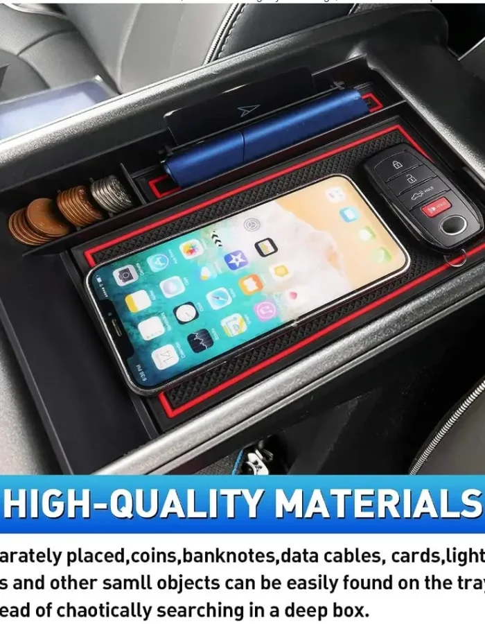 Center Console Organizer for Hyundai Ioniq 5 & 6 (2022–2023) – Custom Fit Armrest Storage Tray with Anti-Slip Mats, Hidden Compartments & Premium EV Accessories