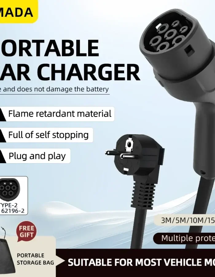 Portable 3.5kW CCS2 EV Charger 16A | Type 2 IEC62196 Home & Travel Charging Station with 3–20M Cable | EU Plug Wallbox Adapter for Electric Cars